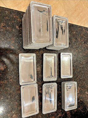 30 Mariposa Engravable Rectangular Trays Silver Tray Set Like New